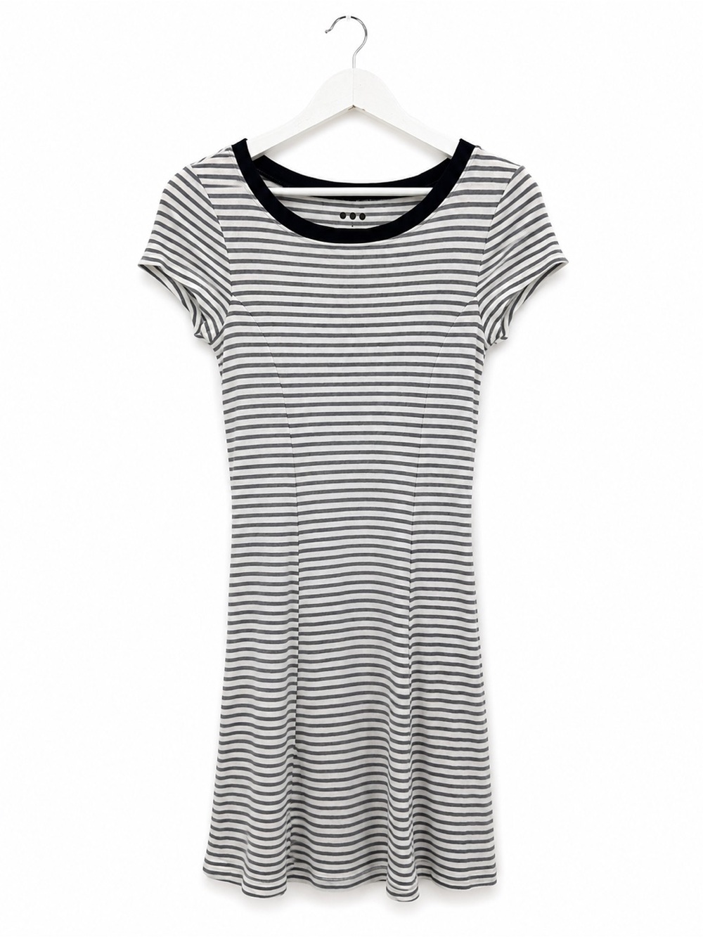 Three Dots Blue White Striped Cotton Mini Dress Size Small Short Sleeve